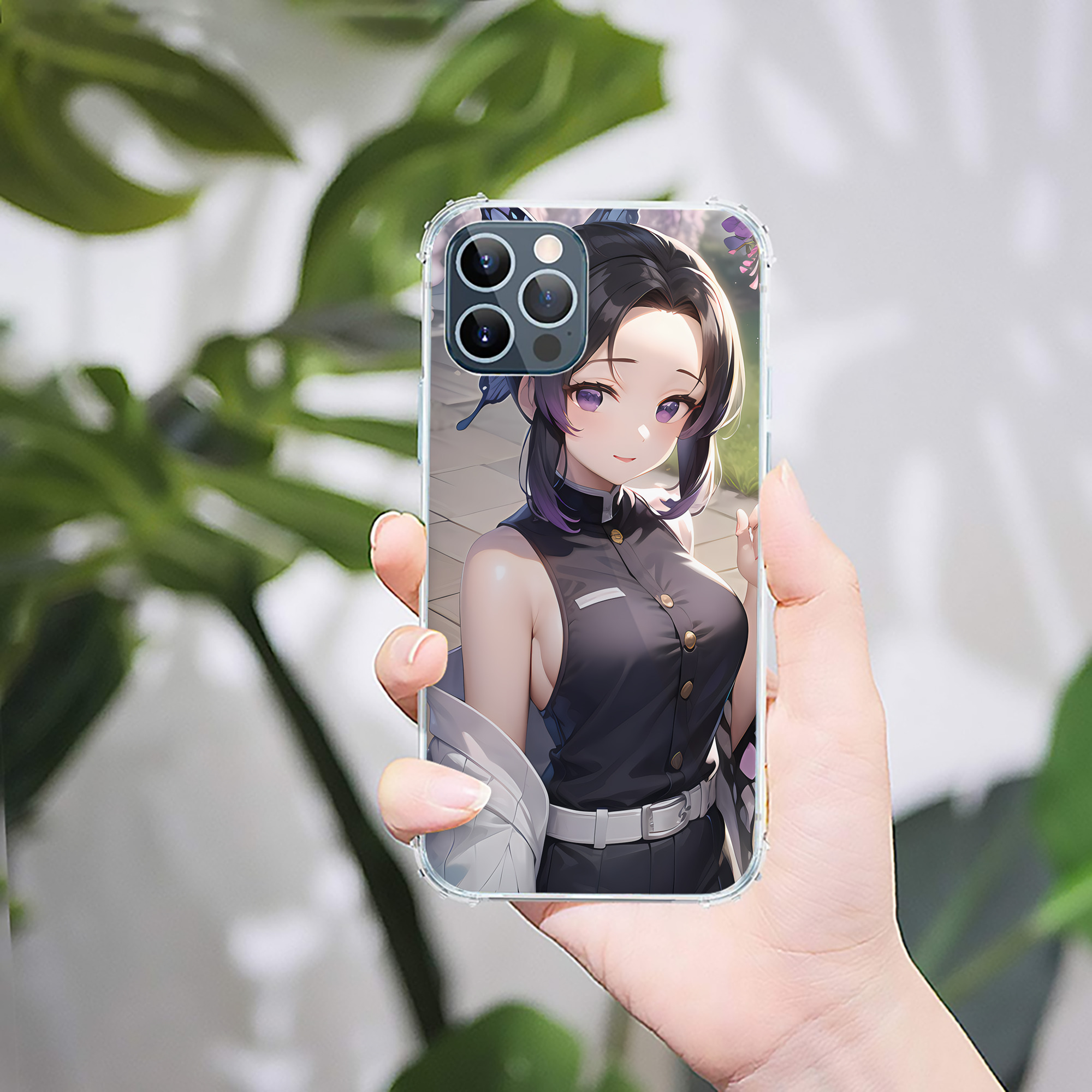 （画像用） 鬼滅の刃（きめつのやいば）蟲柱-胡蝶 しのぶ／こちょう しのぶ Kochou Shinobu 【iPhone 12シリーズ対応】透明スマホケース（クリアソフトケース）
